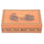 Tunbridge jewellery box, with Windsor Castle scene to lid