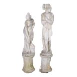 Two reconstituted stone garden statues,