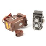 Rolleiflex twin-lens film camera, DBP ref 2383846 DBGM, cased