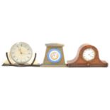 Smiths Deco style mantel clock and two others,