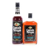 Captain Morgan, Black Label Rum, two 1980s bottlings