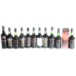Eleven assorted bottles of Port, including Cockburn's, Taylor's, Wine Society