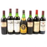 Seven bottles of assorted vintage and table wine