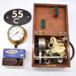 Two gauges, plaque and an air pump