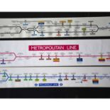 Three London Underground carriage line route diagrams