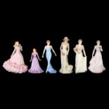 Eight Royal Worcester, Royal Doulton, Coalport and Regal figurines.