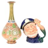 Doulton stoneware vase, and character jug, Old Salt,