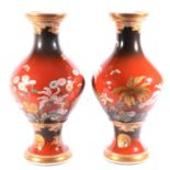 Pair of large Japanese Satsuma vases,