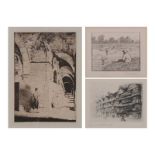 After Sir William Russell Flint, A Rendezvous, Vicenza, etching, and two others