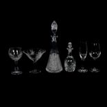 Royal Brierley cut glass decanter, other table glass,