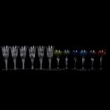 Set of six cut glass wines, hock glasses, etc.