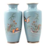 Pair of Japanese cloisonne vases,