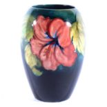 Moorcroft vase, hibiscus pattern,
