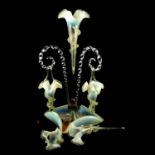 Victorian opalescent glass epergne