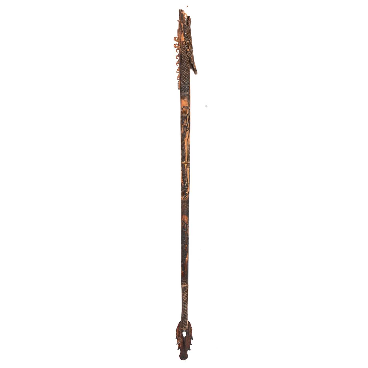 Reproduction ceremonial staff in the form of a sea serpent