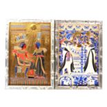 Two bas relief porcelain plaques from the Ancient Tutankhamun Collection by Boehm Studio