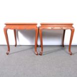 Pair of Chinese hardwood lamp tables, modern,