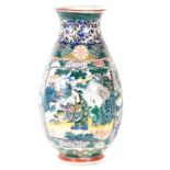 Japanese porcelain famille verte vase,