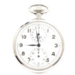 Heuer - a single button open face chronograph pocket watch.