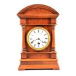 Victorian walnut domed top mantel clock,