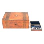 Early Victorian tortoiseshell sewing case, and Victorian walnut writing slope AMENDMENT small note b