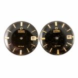 Two Omega De Ville watch dials,