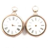 Two silver pair cased pocket watches,