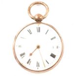 Silver cased open faced pocket watch, London 1823,