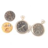 Two H Williamson military pocket watches, (a.f.),