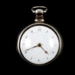 Silver pair cased pocket watch, London 1794(?),