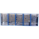 Five sets of drawers,