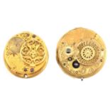 Two pocket watch movements,
