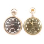 Two WWI War Department issue military pocket watches