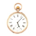 Silver cased open faced pocket watch, Chester 1883,