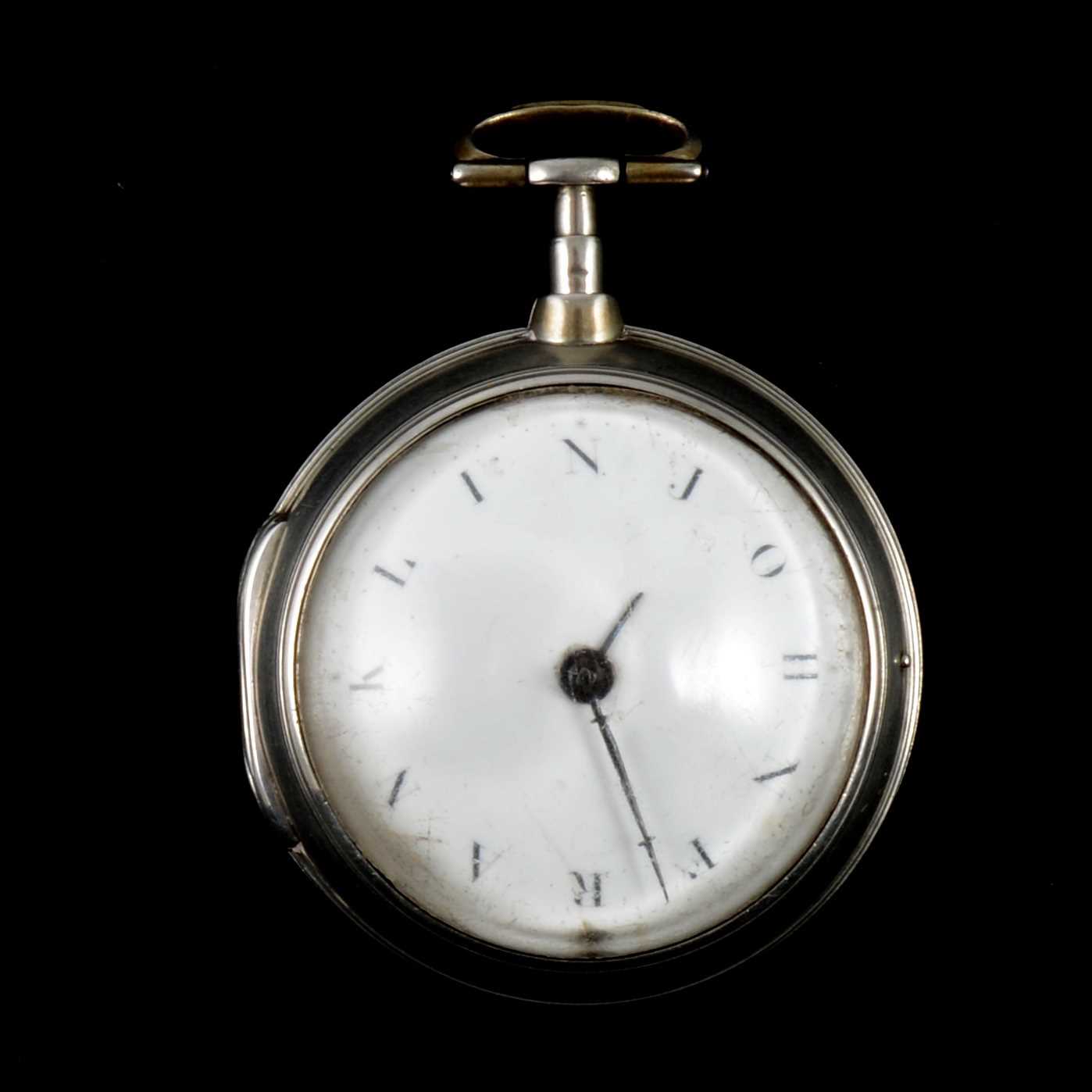 Silver pair cased pocket watch, London 1800,