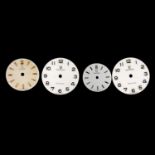 Four various Omega watch dials,