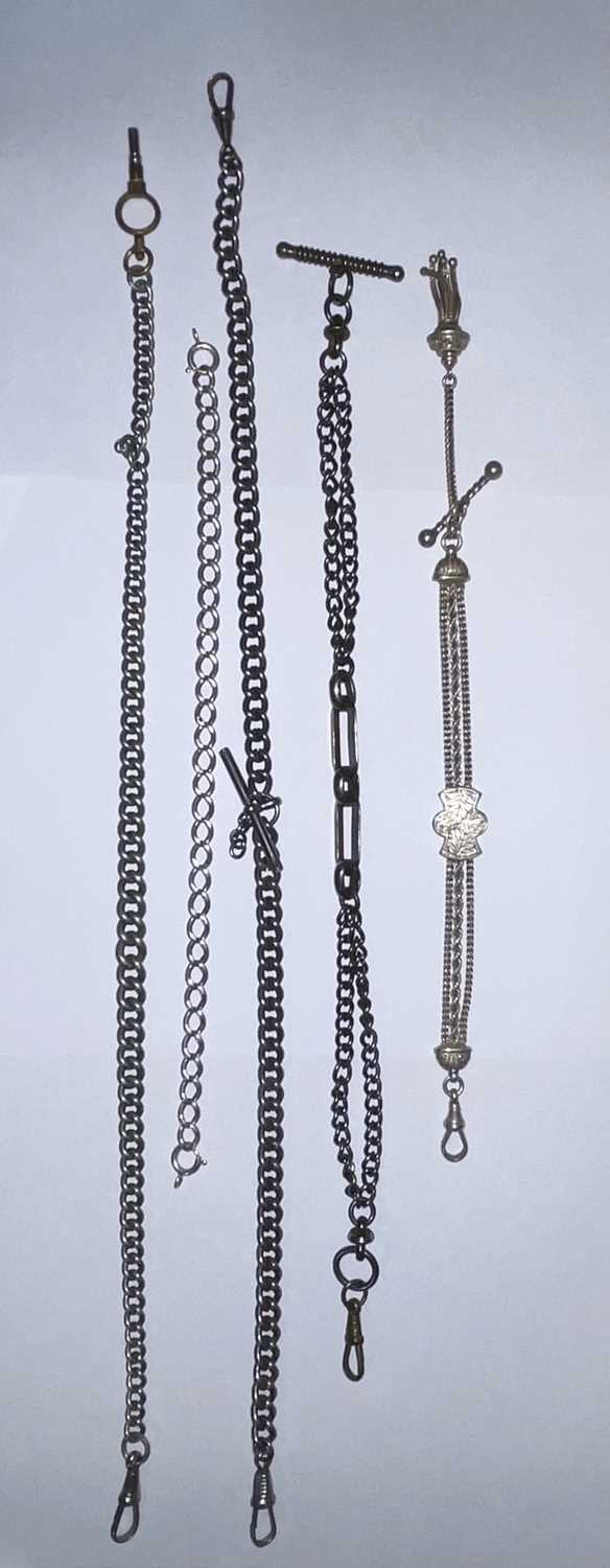 Quantity of silver watch chains and cases, - Image 12 of 12