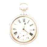 Silver pair cased pocket watch, Chester 1821,