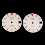 Two Omega F300 watch dials,