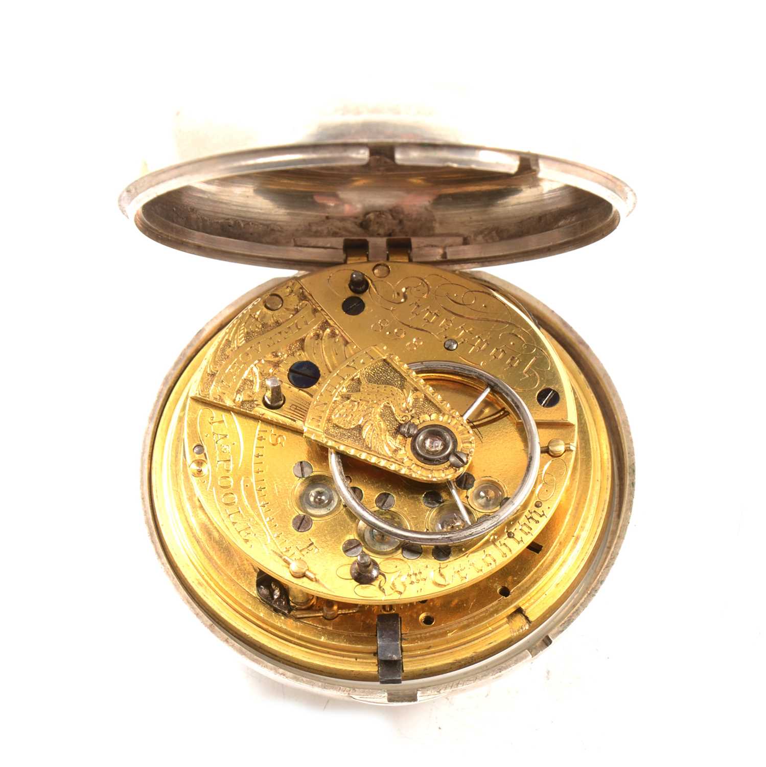 Silver pair cased pocket watch, Chester 1821, - Image 2 of 2