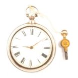 Silver pair cased pocket watch, London 1834,