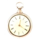 Silver pair cased pocket watch, Chester 1845,