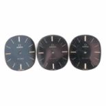 Three Omega De Ville watch dials,