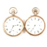 Two silver cased open face pocket watches,
