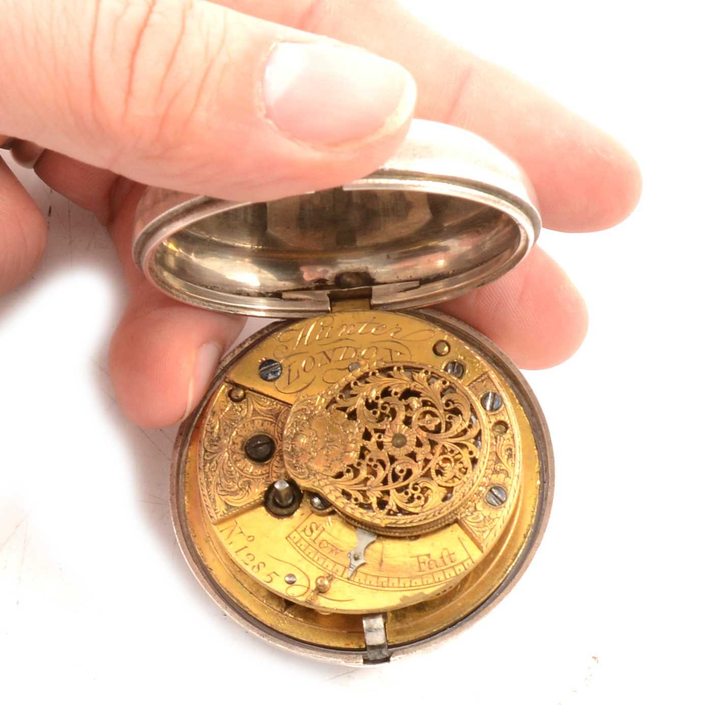 Silver pair cased pocket watch, London 1821, - Image 2 of 2