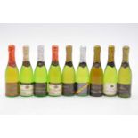 Collection of assorted miniature novelty champagnes, wines, ales