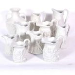 Collection of large Parian jugs by Portmeirion Porcelain