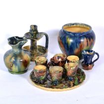 Small quantity of Bruges pottery wares