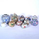 Quantity of assorted Asian ceramic ginger jars