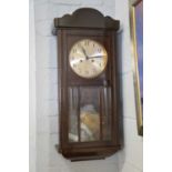 Oak cased wall clock,